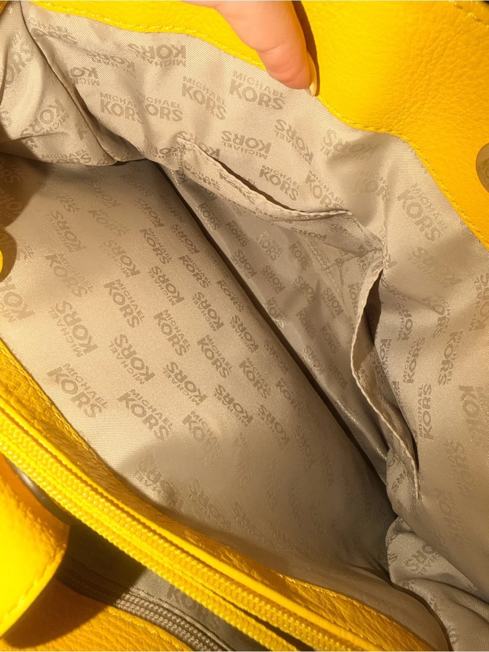 Michael Kors Yellow Pebbled handbag